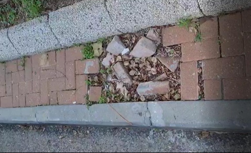 הבור שצילם אחיינה של התובעת למחרת התאונה, מתוך פסק הדין